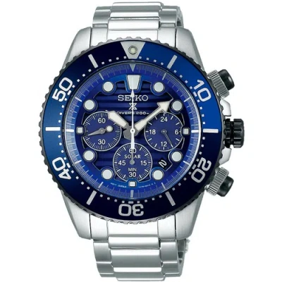 Pre-owned Seiko Prospex Ssc675p1 Save The Ocean Solar Chronograph Watch