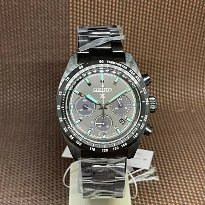 Pre-owned Seiko Prospex Ssc917p1 Speedtimer Solar Chronograph Black Series Men's Watch