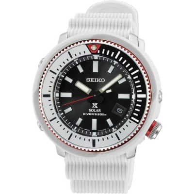 Pre-owned Seiko Prospex White Tuna Solar 200m Divers Sne545p1 Mens Watch Us4