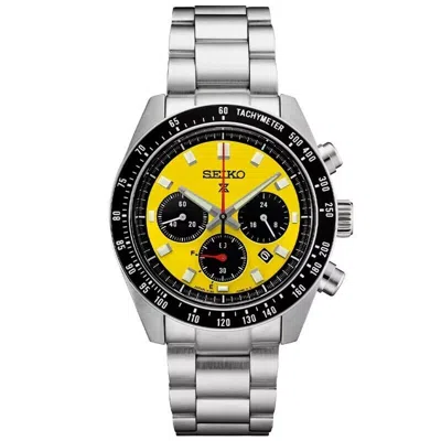Pre-owned Seiko Prospex Yellow Men's Watch - Ssc929 Us Special Ed. Yellow Dial Speedtime