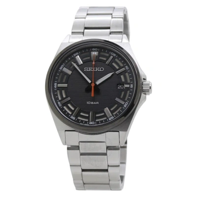 Seiko Quartz Crystal Black Dial Men's Watch Sur507p1