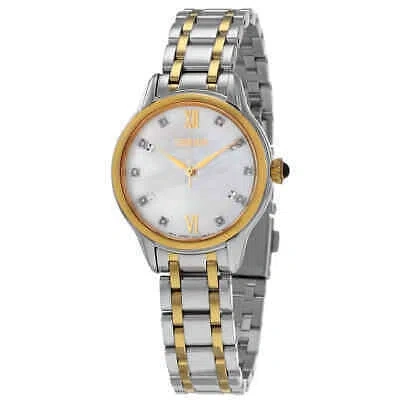 Pre-owned Seiko Quartz Diamond Mop Dial Two-tone Ladies Watch Srz540p1