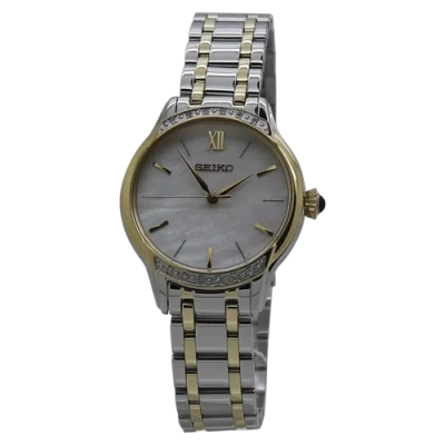 Pre-owned Seiko Quartz Mother Of Pearl Dial Two-tone Ladies Watch Srz544