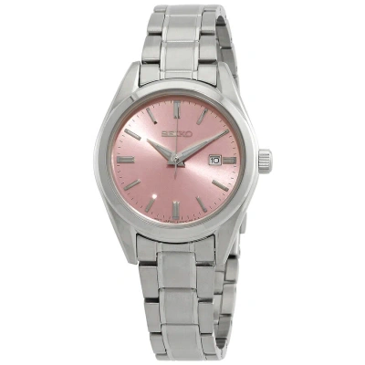 Seiko Quartz Pink Dial Ladies Watch Sur529 In Metallic