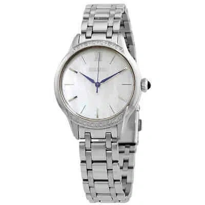 Pre-owned Seiko Quartz White Dial Stainless Steel Ladies Watch Srz543p1