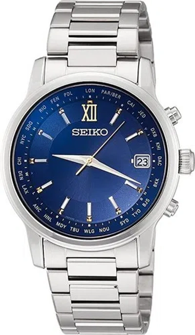 Pre-owned Seiko Sagz109 Brightz Eternal Blue Radio Solar World Time 2020 Watch Men