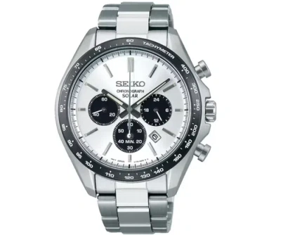 Pre-owned Seiko Sbpy165  Selection S Series Solar Chronograph Metal Band Men