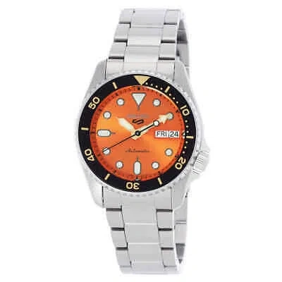 Pre-owned Seiko 5 Automatic Orange Dial Unisex Watch Srpk35