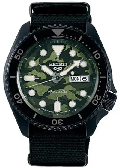 Pre-owned Seiko 5 Sbsa173 Green Sports Street Style Automatic Men's Watch In Box