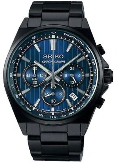 Pre-owned Seiko Selection S Series Sbtr035 Blue Chronograph Men's Watch In Box