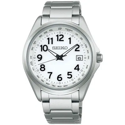 Pre-owned Seiko Selection Sbtm327 White Solar Atomic Radio Men's Watch In Box