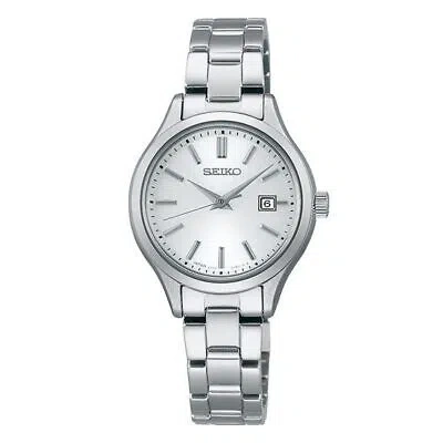 Pre-owned Seiko Selection Stpx093 White Stainless Solar Women's Watch In Box