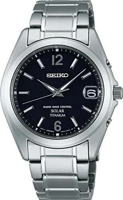 Pre-owned Seiko Spirit Sbtm229 Spirit Titanium Solar Radio Men Watch In Box