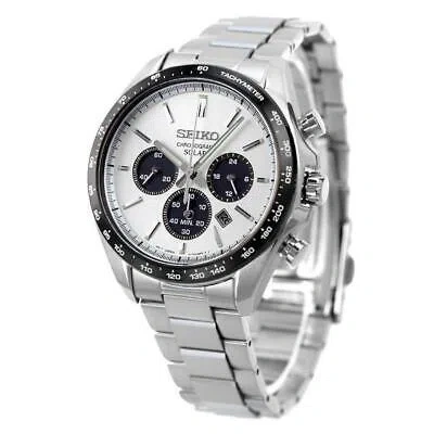 Pre-owned Seiko Selection Men's Solar Chronograph Limited Model Solar Watch Sbpy165 White