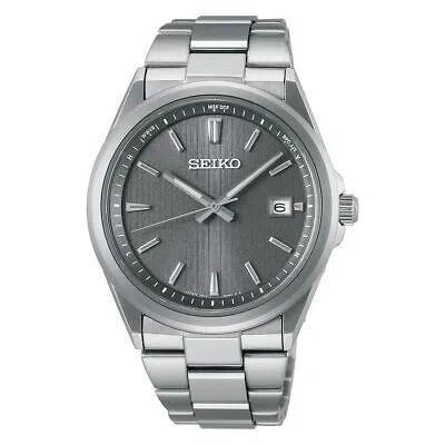 Pre-owned Seiko Selection S Sbtm347 Stainless Steel Radio Solar Watch Gray Dial 39.8mm