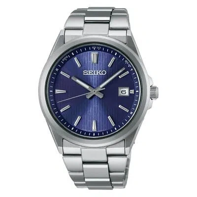Pre-owned Seiko Selection S Sbtm349 Stainless Steel Radio Solar Watch Blue Dial 39.8mm