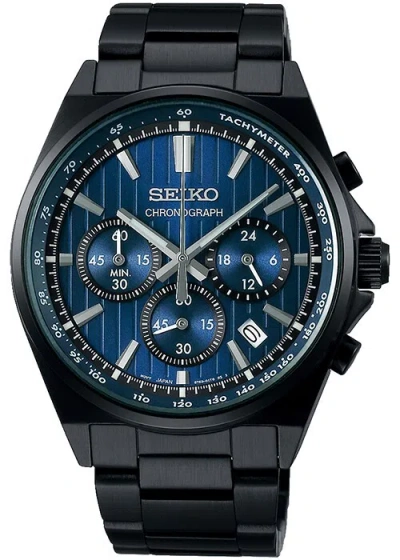 Pre-owned Seiko Selection S Series 8t Chrono Sbtr035 Men's Watch Quartz Chronograph Blue