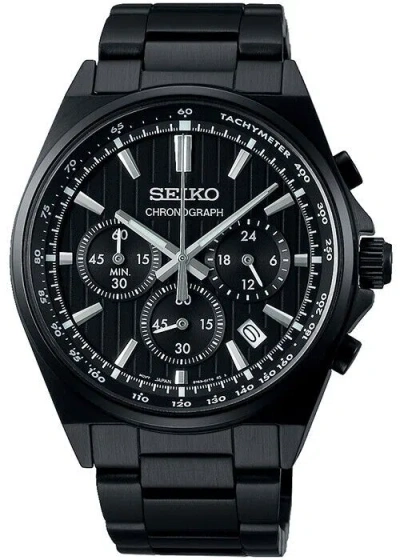 Pre-owned Seiko Selection S Series 8t Chrono Sbtr037 Men's Watch Quartz Chronograph Black