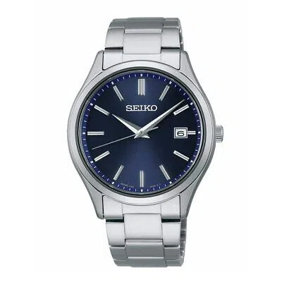 Pre-owned Seiko Selection Sbpx145 Blue Dial Solar Sapphire Stainless Steel Men Watch