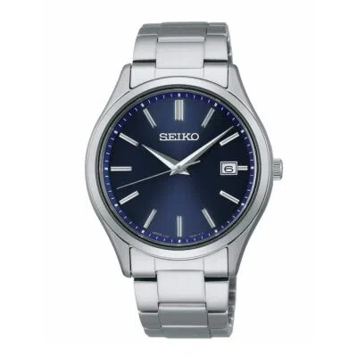 Pre-owned Seiko Selection Sbpx145 Sapphire Crystal Stainless Steel Solar Watch Navy Dial