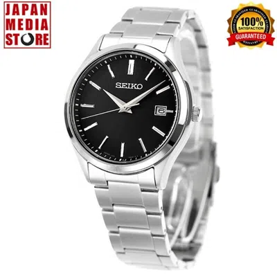 Pre-owned Seiko Selection Sbpx147 Black Dial Solar Sapphire Stainless Steel Men Watch
