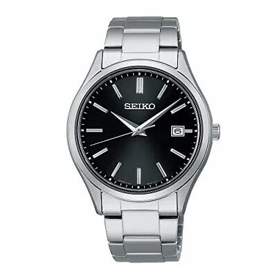 Pre-owned Seiko Selection Sbpx147 Black Dial Solar Sapphire Stainless Steel Men Watch
