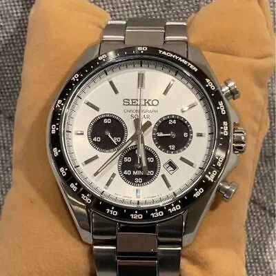 Pre-owned Seiko Selection Sbpy165 White Panda Solar Chronograph Men's Watch In Box Japan