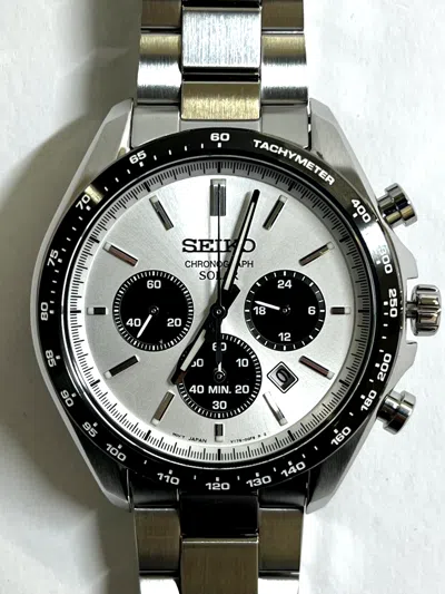 Pre-owned Seiko Selection Sbpy165 White Panda Solar Chronograph Watch From Japan Freeship