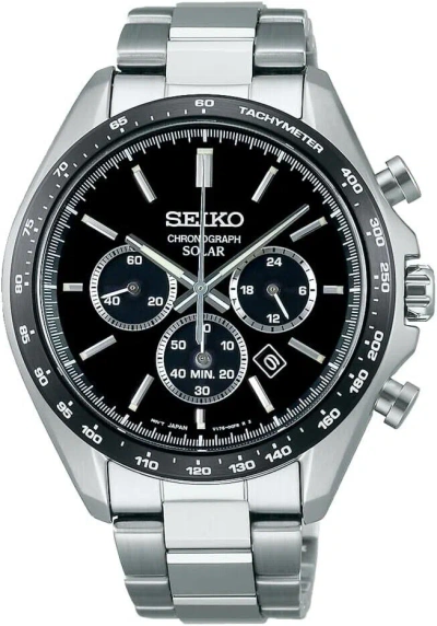 Pre-owned Seiko Selection Sbpy167 Solar Chronograph Men's Watch Black Dial In Box Jp