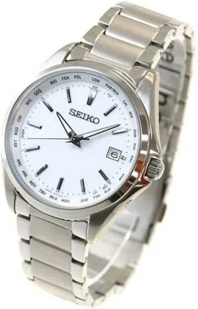 Pre-owned Seiko Selection Sbtm287 Titanium Solar Atomic Radio Men Watch 100% Genuine Japan