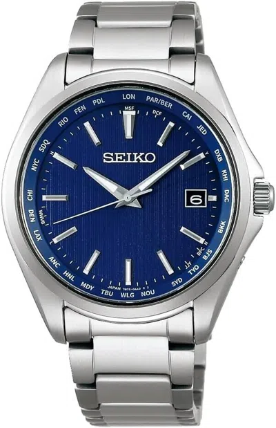 Pre-owned Seiko Selection Sbtm289 Titanium Solar Atomic Radio Men Watch In Box
