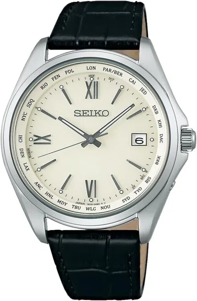 Pre-owned Seiko Selection Sbtm295 Ivory Solar Quartz Comfotex Men's Watch With Box