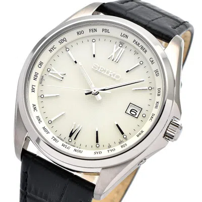 Pre-owned Seiko Selection Sbtm295 Titanium Sapphire Crystal Radio Solar Watch Men's