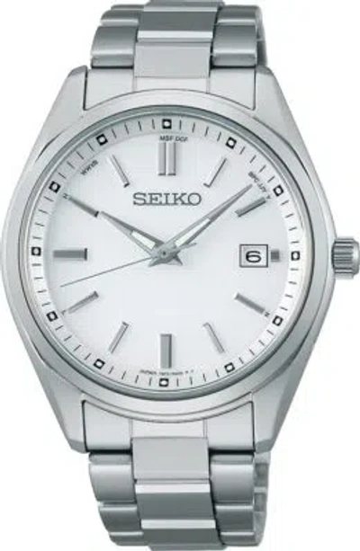 Pre-owned Seiko Selection Sbtm317 White Dial Solar Atomic Radio Men Watch Made In Japan