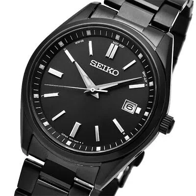 Pre-owned Seiko Selection Sbtm325 Black Solar Radio Stainless Men's Watch In Box