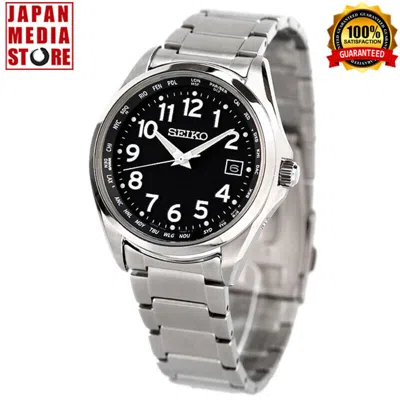 Pre-owned Seiko Selection Sbtm329 Black Dial Titanium Solar Atomic Radio Men Watch Japan