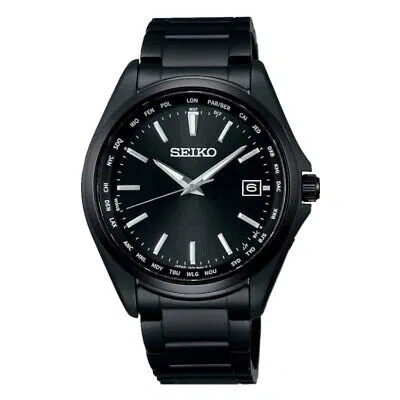 Pre-owned Seiko Selection Sbtm333 Black Titanium Solar Radio Men's Watch In Box