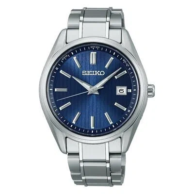 Pre-owned Seiko Selection Sbtm339 Titanium Radio Solar Watch Navy Dial Made In Japan