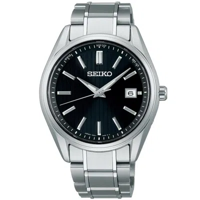 Pre-owned Seiko Selection Sbtm341 Titanium Radio Solar Watch Black Dial 39.5mm