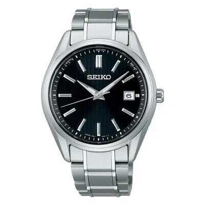 Pre-owned Seiko Selection Sbtm341 Titanium Radio Solar Watch Black Dial Made In Japan