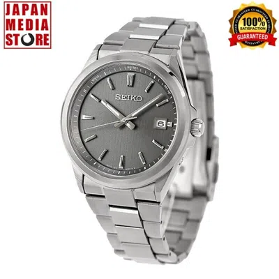 Pre-owned Seiko Selection Sbtm347 Gray Dial Solar Atomic Radio Sapphire Men Watch Japan