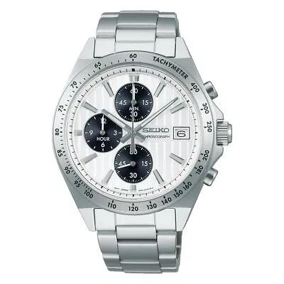 Pre-owned Seiko Selection Sbtr039 Stainless Steel Chronograph Quartz Watch 41mm Men's