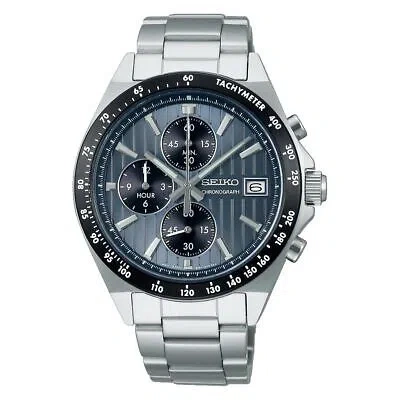Pre-owned Seiko Selection Sbtr041 Stainless Steel Chronograph Quartz Watch 41mm Men's