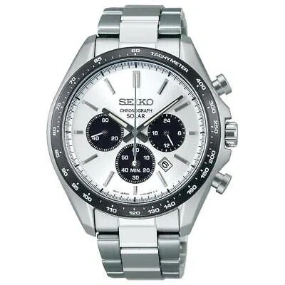 Pre-owned Seiko Selection Solar Panda Limited Watch Men Chronograph Sbpy165
