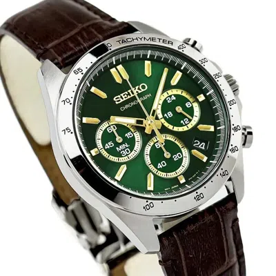 Pre-owned Seiko Selection Spirit Jdm Chronograph 40mm Green Gold Sbtr017 - Full Set