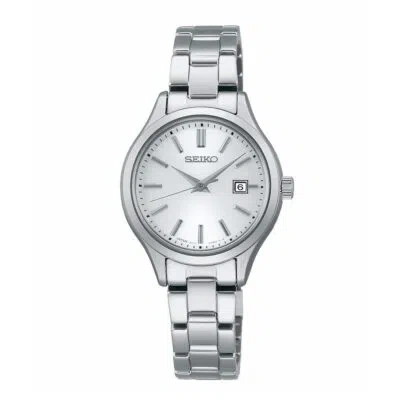 Pre-owned Seiko Selection Stpx093 Stainless Steel Solar Watch White Dial 27.8mm Ladies