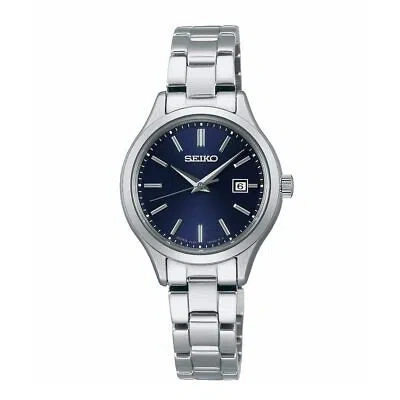 Pre-owned Seiko Selection Stpx095 Stainless Steel Solar Watch Navy Dial 27.8mm Women's