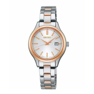Pre-owned Seiko Selection Stpx096 Stainless Steel Solar Watch White Dial 27.8mm Ladies