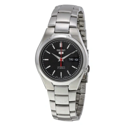 Seiko Series 5 Automatic Black Dial Men's Watch Snk607 In Metallic