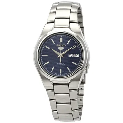 Seiko Series 5 Automatic Blue Textured Dial Men's Watch Snk603 In Blue / Silver